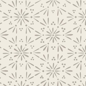 geo floral 02 - cloudy silver taupe _ creamy white 02 - simple sweet geometric