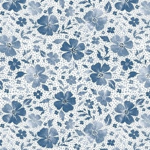 Rustic Blue  floral small