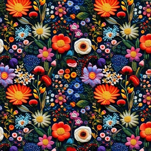Vibrant Floral Embroidery