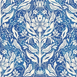 Blue ink florals