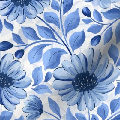 medium // Delightful daisies in blue