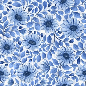 medium // Delightful daisies in blue