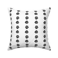 S Roses – Deep Black Rose on White - Black and White Classic Vertical Stripes - Mid Century Modern inspired (MOD) - Vintage – Minimalist Flowers - Geometric Floral