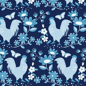 Country Blue Roosters