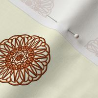 Boho Bronze Blooms on Cream - Medium Scale