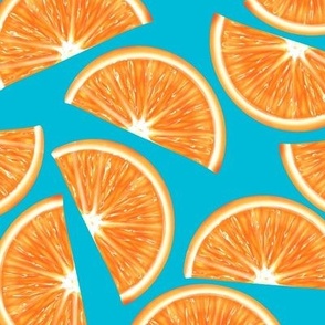 Seamless citrusy orange slices summer pattern 
