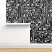 Robot Circuit Board (Black and White)