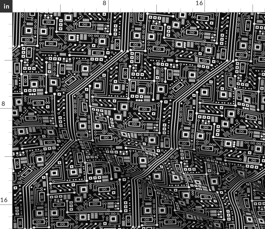 Robot Circuit Board (Black and White)