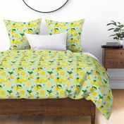 Seamless colorful lemon pattern 