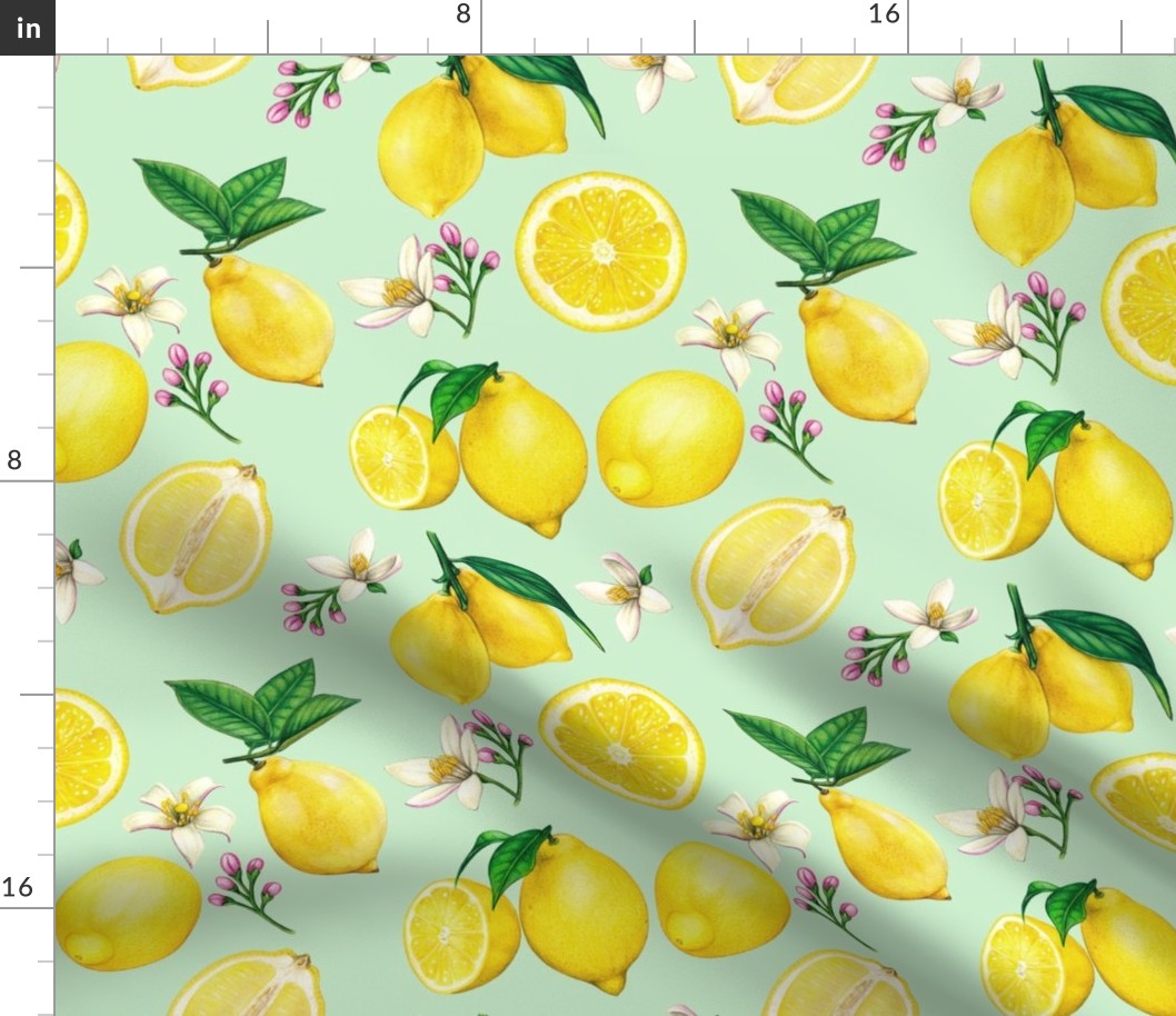 Seamless colorful lemon pattern 