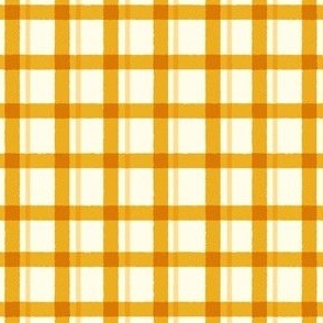 [Medium] Classic Striped Checkered Gingham in Bright Marigold Orange