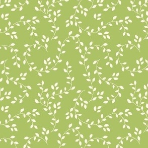 Seamless simple leaves nature pattern (green)