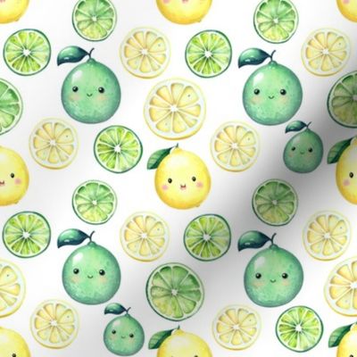 Watercolor Kawaii Lemons & Limes