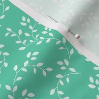 Seamless simple leaves nature pattern (turquoise)
