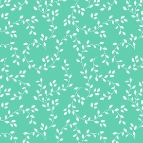 Seamless simple leaves nature pattern (turquoise)