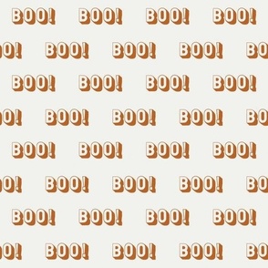 LARGE boo halloween text font retro fabric 10in