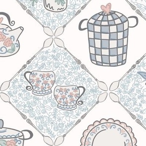Teaspoons and  French Florals//Muted//Large