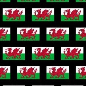 SMALL Welsh Flag fabric - Cymru flag design  2in