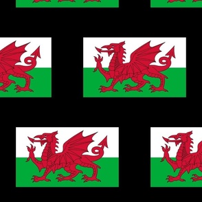JUMBO Welsh Flag fabric - Cymru flag design  12in