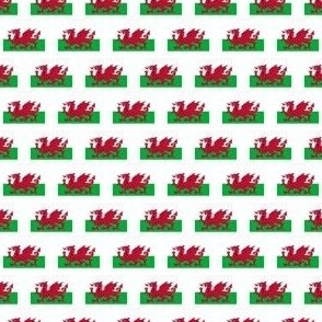XSMALL Welsh Flag fabric - Cymru flag design 1in