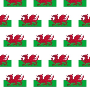 LARGE Welsh Flag fabric - Cymru flag design 6in