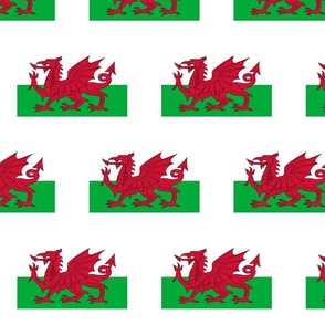 XLARGE Welsh Flag fabric - Cymru flag design 8in