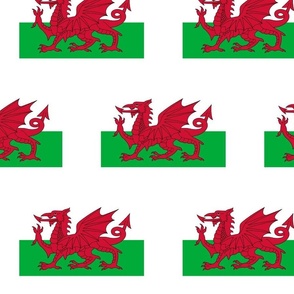 XXLARGE Welsh Flag fabric - Cymru flag design 10in