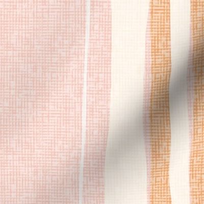 French country linen ticking blush pink mustard by Pippa Shaw