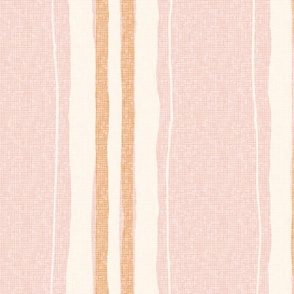 French country linen ticking blush pink mustard by Pippa Shaw