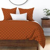 Traditional Diagonal Plaid Pattern Rustic Country Style Orange And Brown Smaller Scale