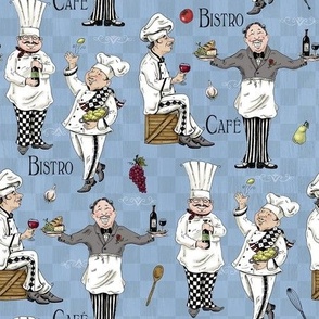 Fun Cafe French Chefs on Blue