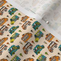 MICRO Halloween Ice Cream Van fabric - spooky cute design boys cream 2in