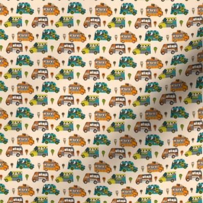 MICRO Halloween Ice Cream Van fabric - spooky cute design boys cream 2in