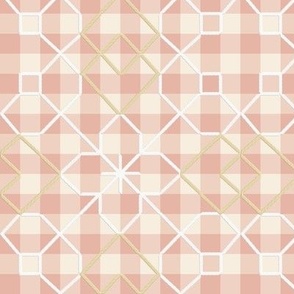 broderie suisse embroidered pink gingham