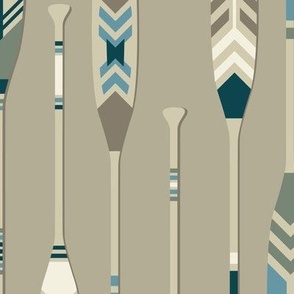 Canoe Paddles Oars | Sand Tan | Coastal and Lake | Large Scale