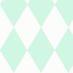Harlequin large: Mint Green & White Diamond Geometric