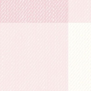 Twill Textured Gingham Check Plaid (6" squares) - Cotton Candy Pink and Natural White  (TBS197)