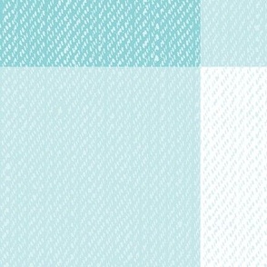 Twill Textured Gingham Check Plaid (6" squares) - Pool Blue and White  (TBS197)