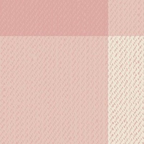 Twill Textured Gingham Check Plaid (6" squares) - Dusty Rose and Cream  (TBS197)