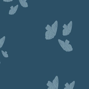 butterflies in dark blue