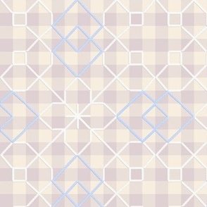 broderie suisse embroidered lilac gingham