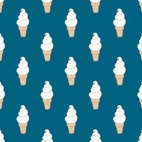 Ice Cream Cones on Blue