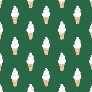 Ice Cream Cones on Green