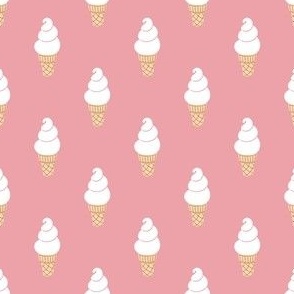 Ice Cream Cones on Pink