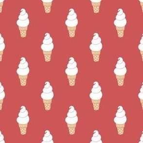 Ice Cream Cones on Red