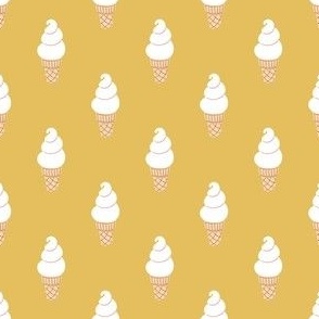 Ice Cream Cones on Yellow