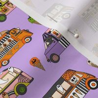 SMALL Halloween Ice Cream Van fabric - spooky cute design girls pastel 6in