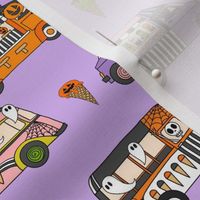 MEDIUM Halloween Ice Cream Van fabric - spooky cute design girls pastel 8in