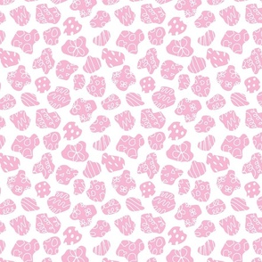 Cow Print Line Art Doodle Pink and White