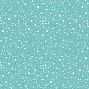 4" Random Polka Dots Turquoise and White by Audrey Jeanne
